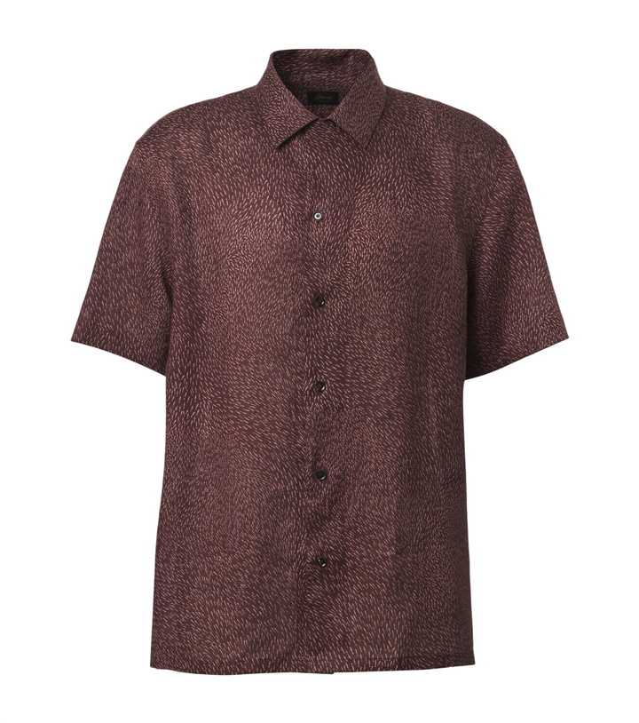 Photo: Brioni Printed linen bowling shirt