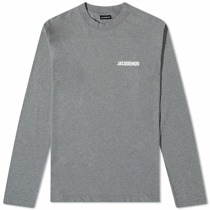 Photo: Jacquemus Men's Long Sleeve Classic Logo T-Shirt in Grey