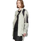 Rick Owens Off-White and Black Cut-Out Bomber Jacket