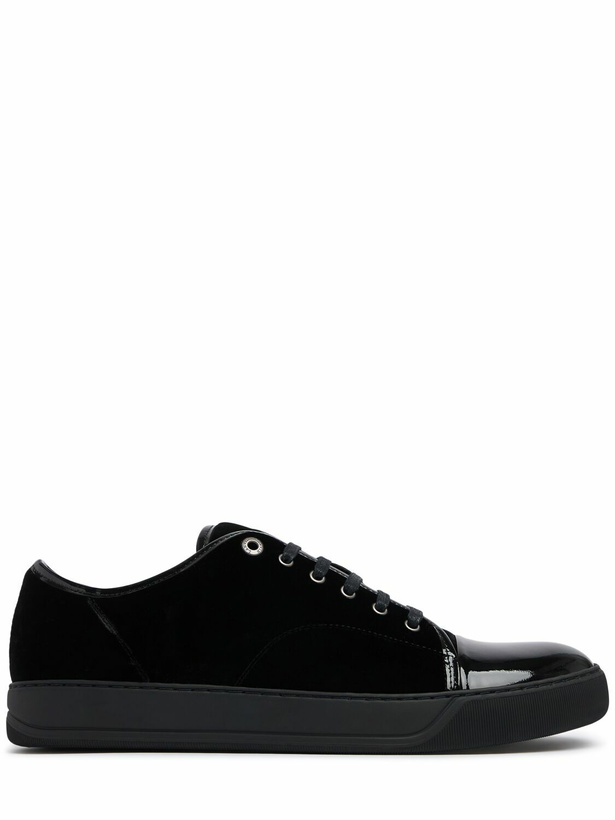 Photo: LANVIN Velour & Leather Low Top Sneakers
