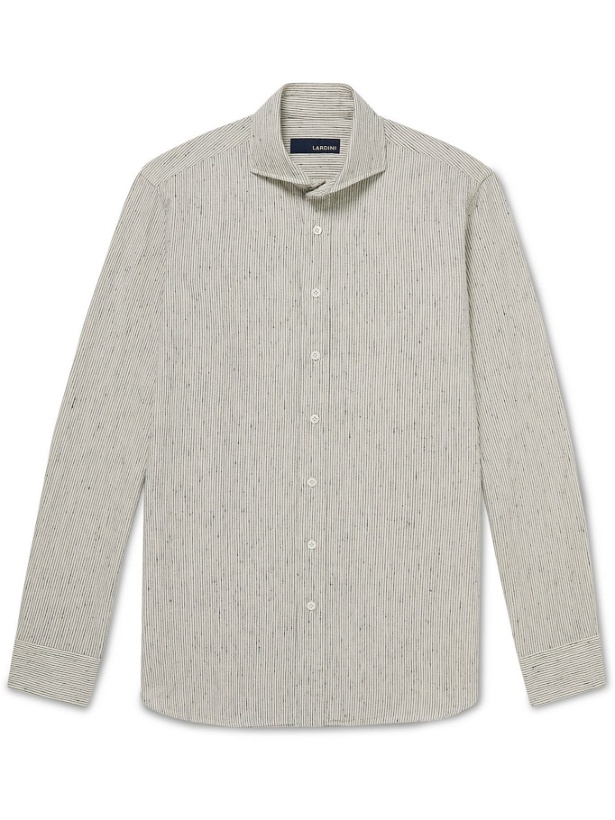 Photo: Lardini - Cutaway-Collar Striped Cotton Shirt - Neutrals