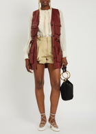 Chloe Leather Gilet Dark Red