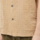 Our Legacy Men's Elder Pocket Short Sleeve Shirt in Oat Texan Pinstripe