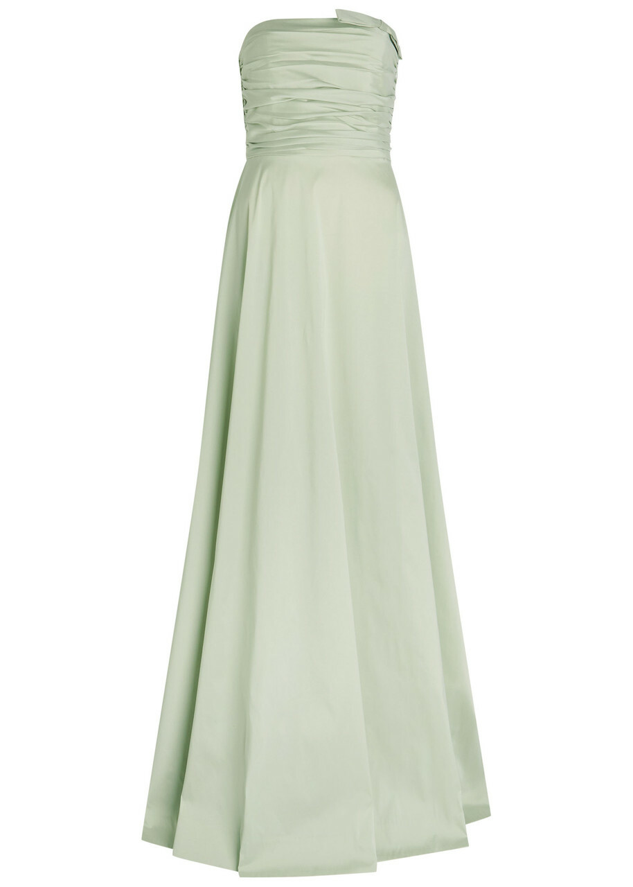 Bernadette Lucinda Ruched Taffeta Maxi Dress Mint