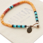 Mikia Men's Beaded Bracelet in Coral/Turquoise
