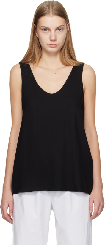 Photo: Matteau Black Fluid Scoop Tank Top