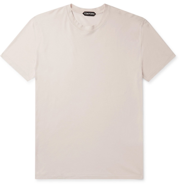 Photo: TOM FORD - Lyocell and Cotton-Blend Jersey T-Shirt - Neutrals