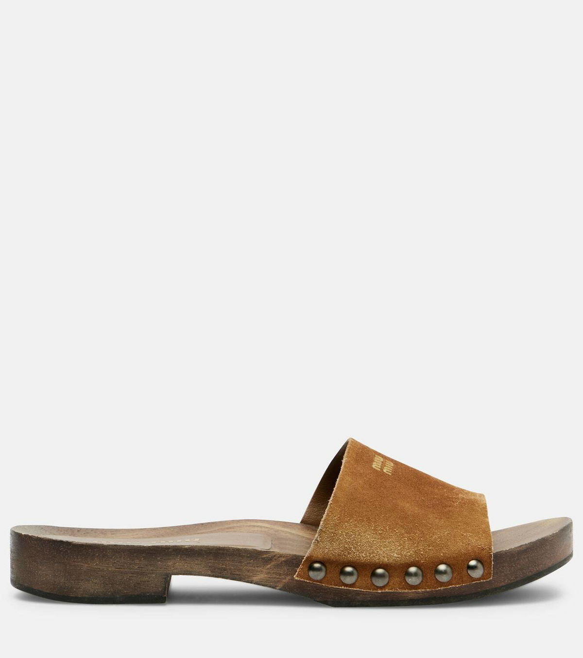 Miu Miu Logo faded suede mules