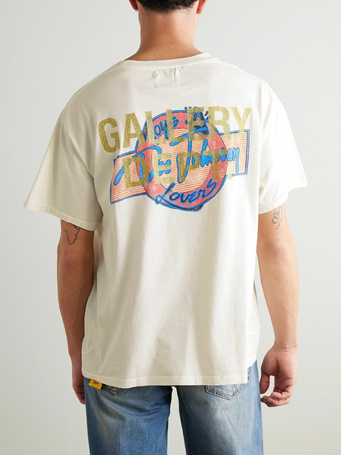 Gallery Dept. - Doc Johnson Toys 4 Love Glittered Printed Cotton-Jersey T-Shirt - Neutrals