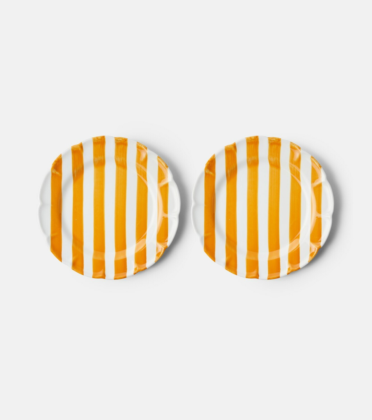 Cabana Righe set of 2 ceramic dinner plates