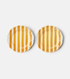 Cabana Righe set of 2 ceramic dinner plates