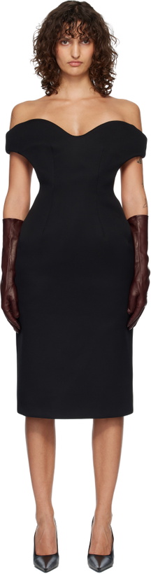 Photo: Mugler Black Sculptural Midi Dress