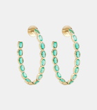 Octavia Elizabeth Oval Eternity 18kt gold earrings with emeralds