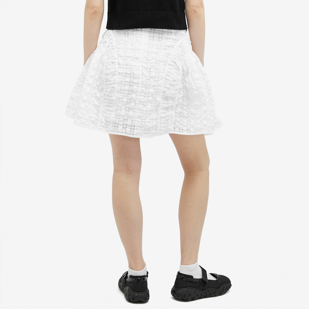 Cecilie Bahnsen Women's Oda Check Seersucker Skirt in White
