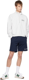 Sporty & Rich Navy Serif Shorts