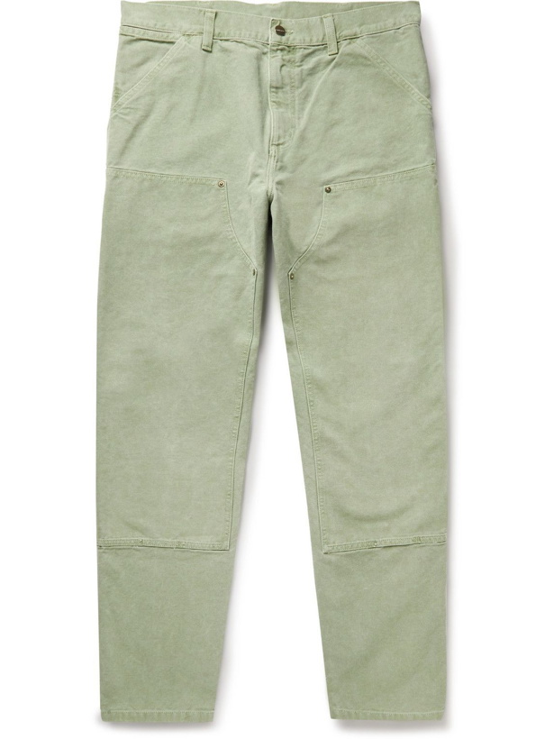 Photo: Carhartt WIP - Double Knee Straight-Leg Organic Cotton-Canvas Trousers - Green
