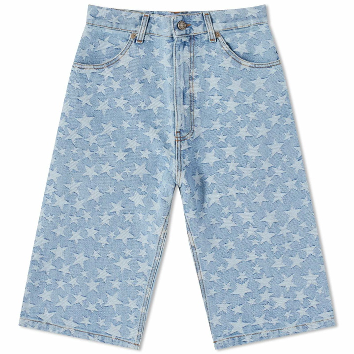 Photo: ERL Star Jacquard Denim Short in Light Blue