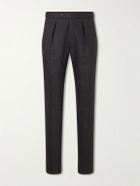 Slowear - Tapered Pleated Wool and Cashmere-Blend Suit Trousers - Brown