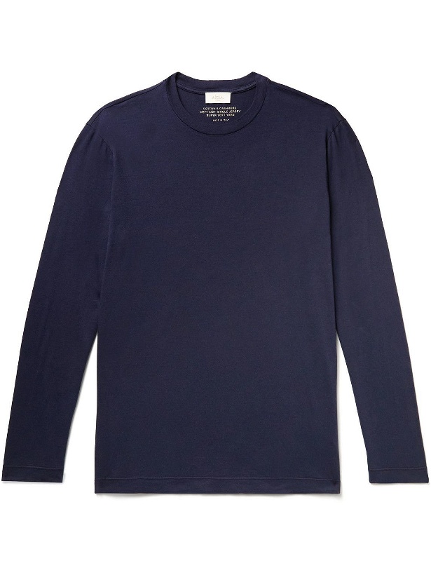 Photo: Altea - Cotton and Cashmere-Blend Jersey T-Shirt - Blue