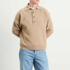 Jacquemus Men's Wool Cashmere Knitted Polo in Beige