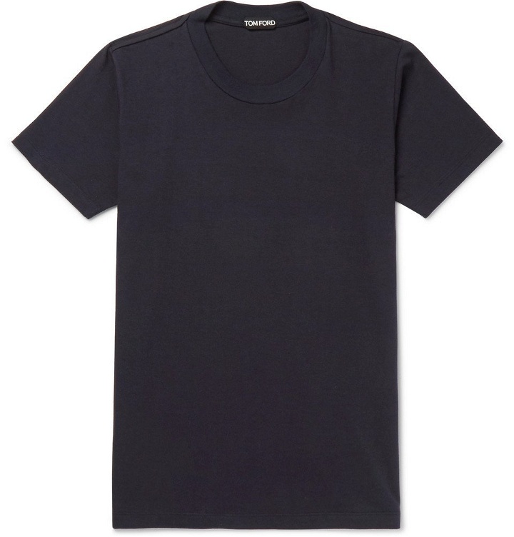 Photo: TOM FORD - Slim-Fit Cotton-Jersey T-Shirt - Navy