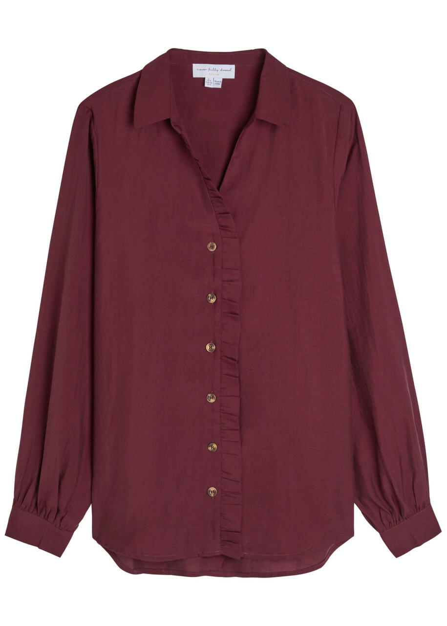 Never Fully Dressed Miley Ruffle-trimmed Woven Shirt Red