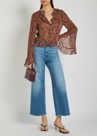 Paige Eve Printed Silk-chiffon Blouse Multicoloured