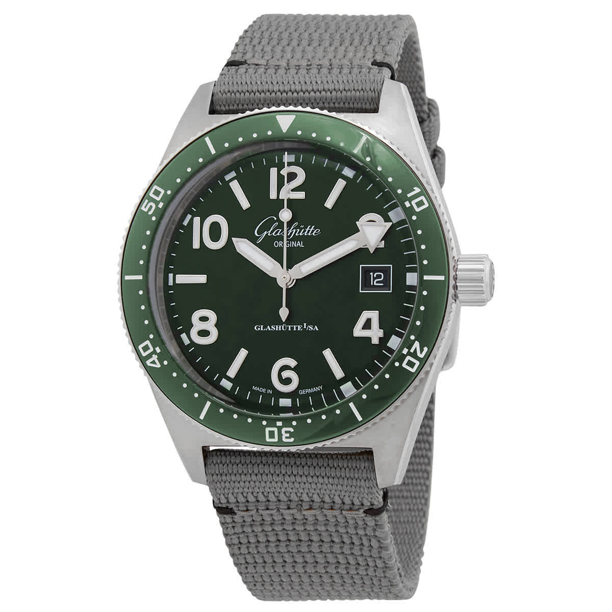 Glashutte Original SeaQ Automatic Green Dial Mens Watch 1-39-11-13-83-08
