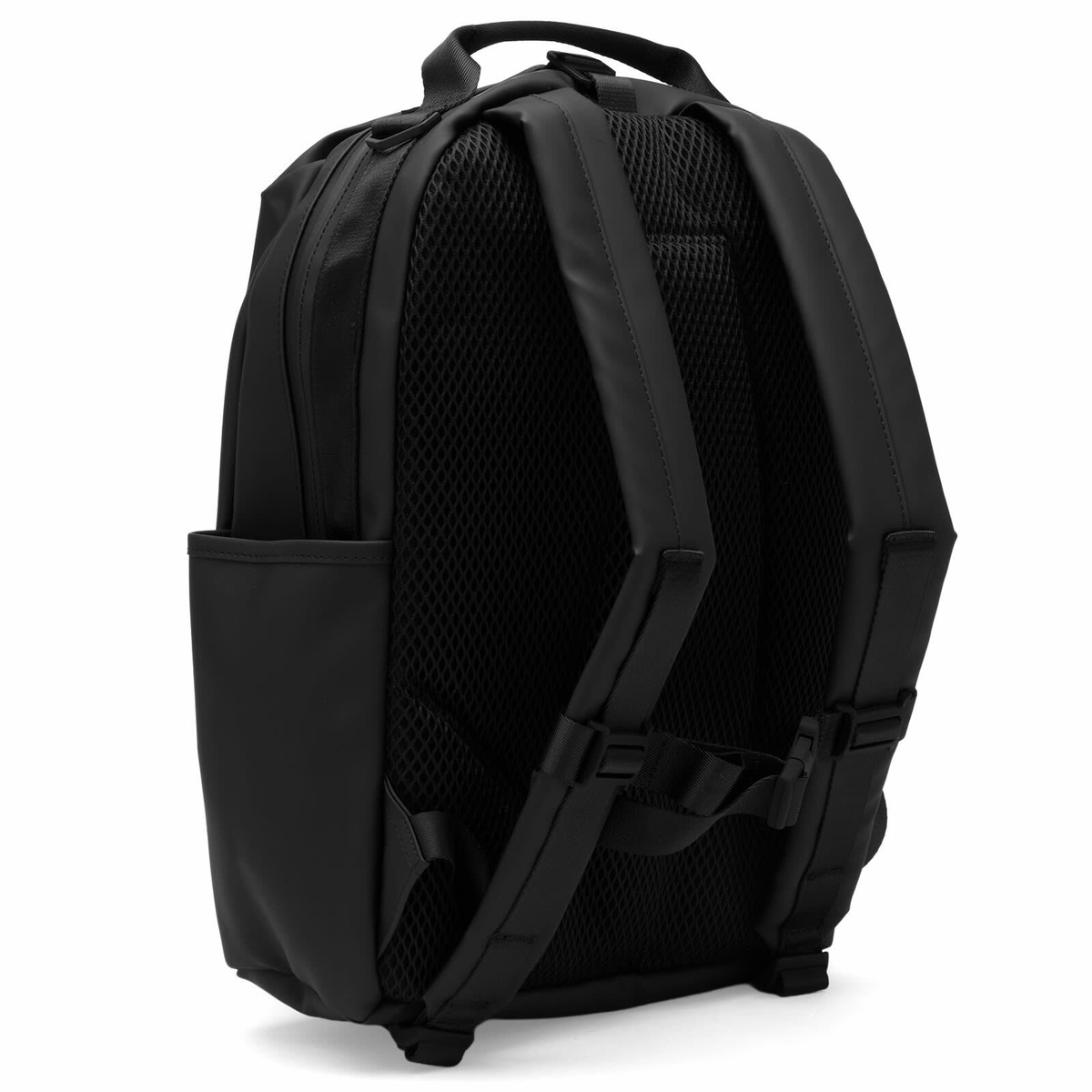 RAINS Clip Front Backpack in Black 