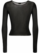 SAINT LAURENT Ripped Viscose Cropped Top