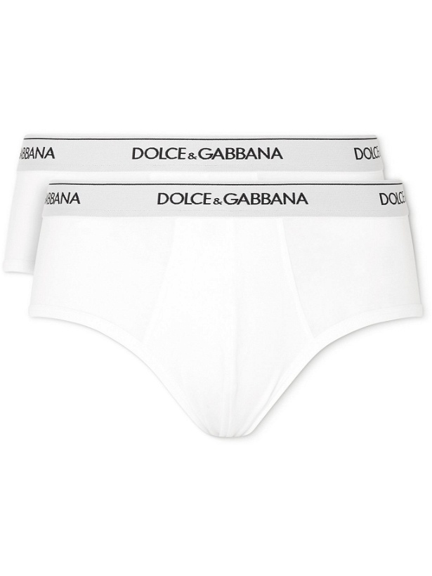 Photo: Dolce & Gabbana - Two-Pack Stretch-Cotton Boxer Briefs - White