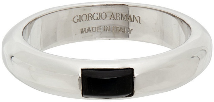 Photo: Giorgio Armani Silver & Onyx Band Ring