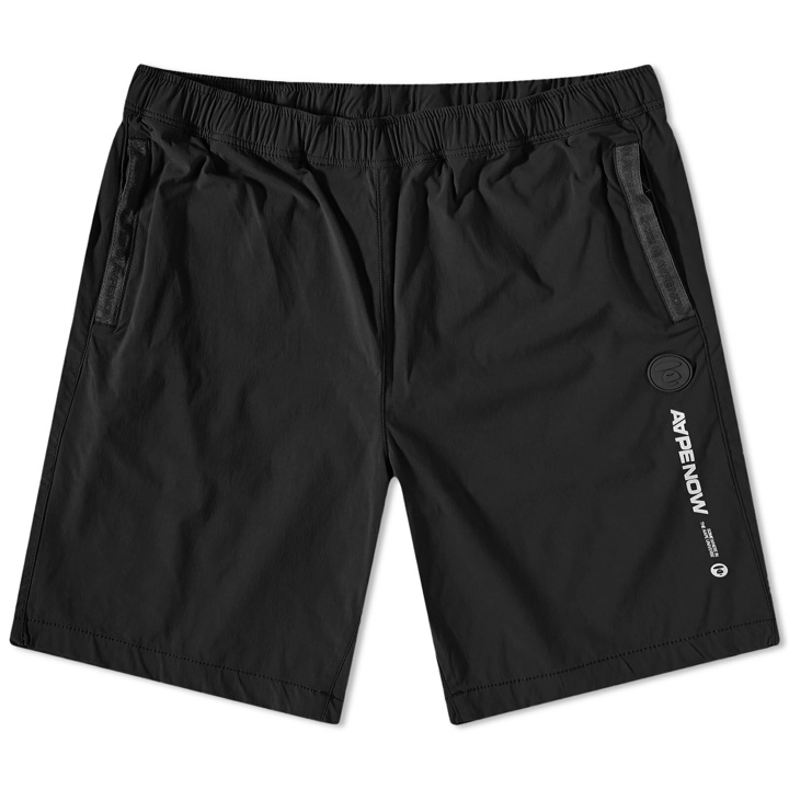 Photo: Men's AAPE Now Badge Nylon Shorts in Black