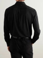 Brunello Cucinelli - Cutaway-Collar Silk and Cotton-Blend Shirt - Black
