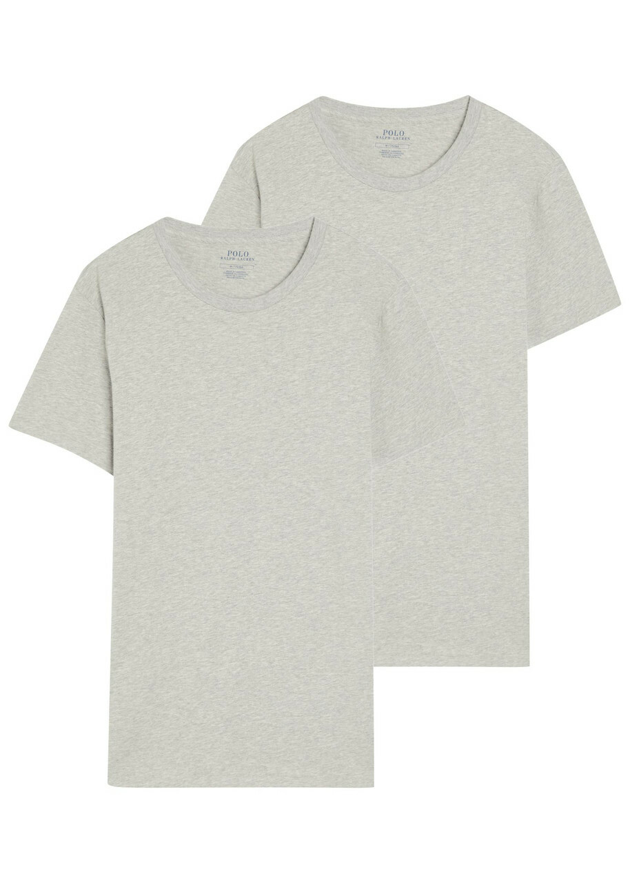 Polo Ralph Lauren Logo-embroidered Stretch-cotton T-shirt set of two Grey