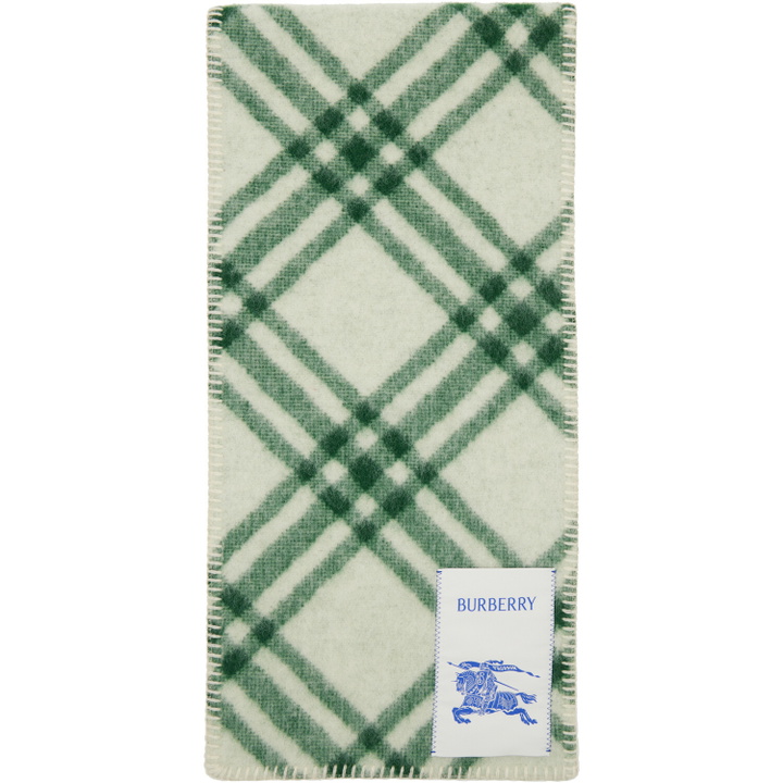 Photo: Burberry Green Check Wool Scarf