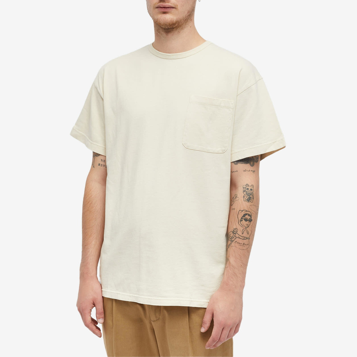 Kestin Men's Fly Pocket T-Shirt in Ecru