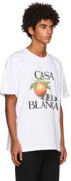 Casablanca White Orange Print T-Shirt