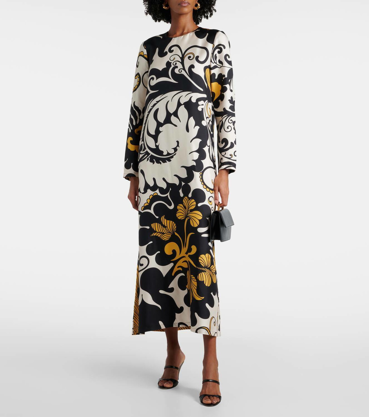 la doublej swing midi dress Sporty Swing floral cotton midi dress in burgundy - La Double J