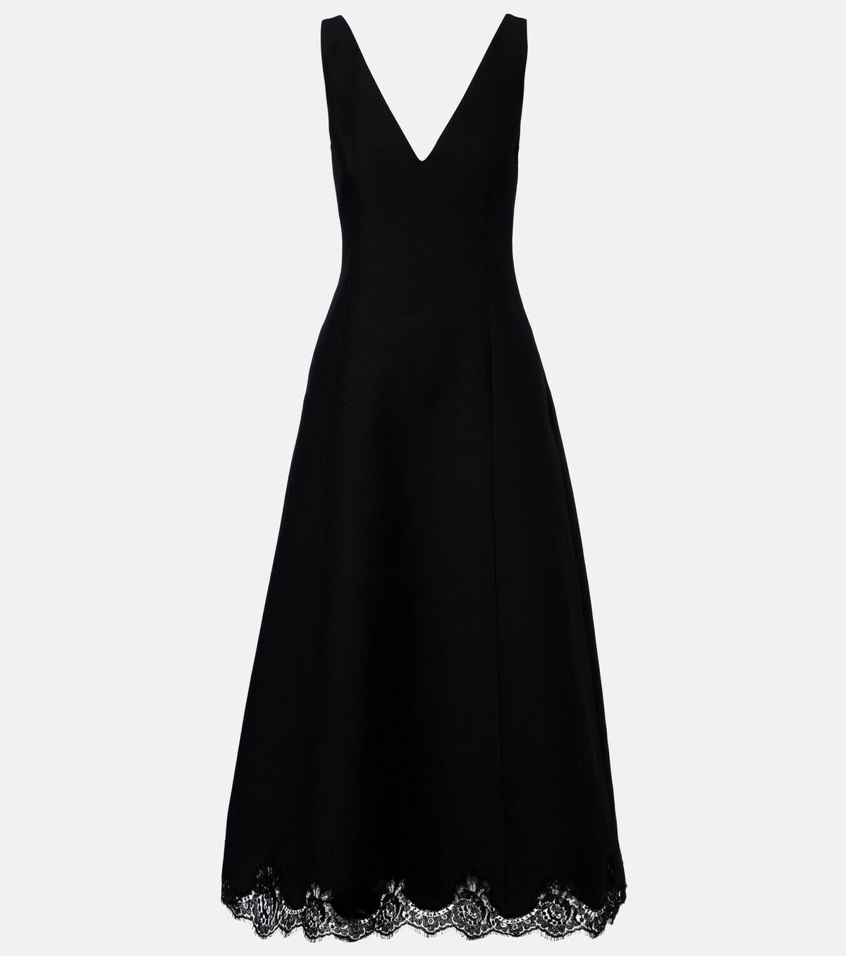 Valentino Crepe Couture lace-trimmed midi dress
