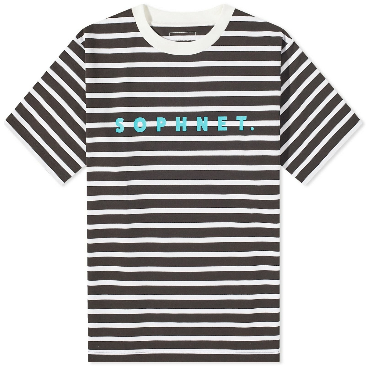 Photo: SOPHNET. Men's Logo Stripe T-Shirt in Black