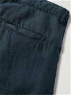 Aspesi - Slim-Fit Garment-Dyed Hemp-Gabardine Trousers - Blue