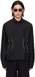 AIREI Black Pinched Seam Shirt