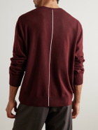 LOEWE - Anagram Embroidered Wool-Blend Sweater - Burgundy