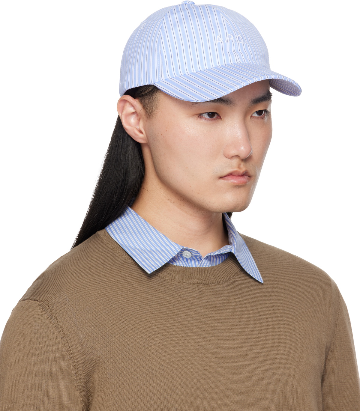 A.P.C. Blue & White Charlie Baseball Cap