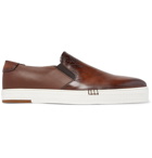 Berluti - Playtime Scritto Leather Slip-On Sneakers - Brown