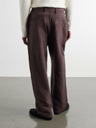 Kardo - Antonio Straight-Leg Pinstriped Cotton Suit Trousers - Brown