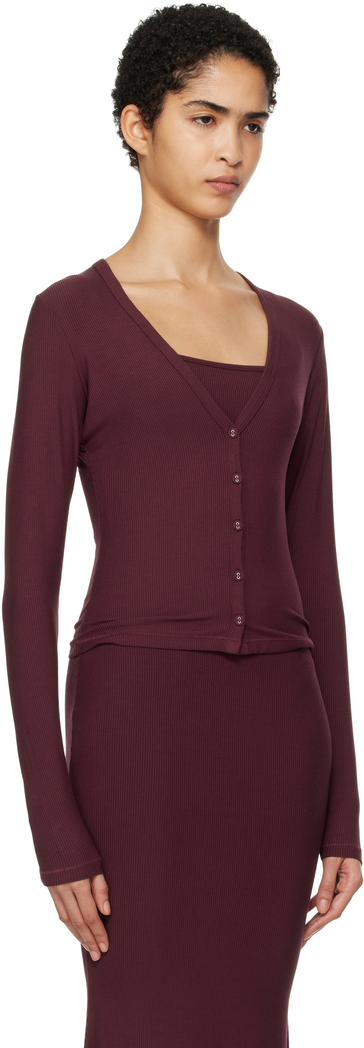 SKIMS Burgundy Soft Lounge Cardigan SKIMS