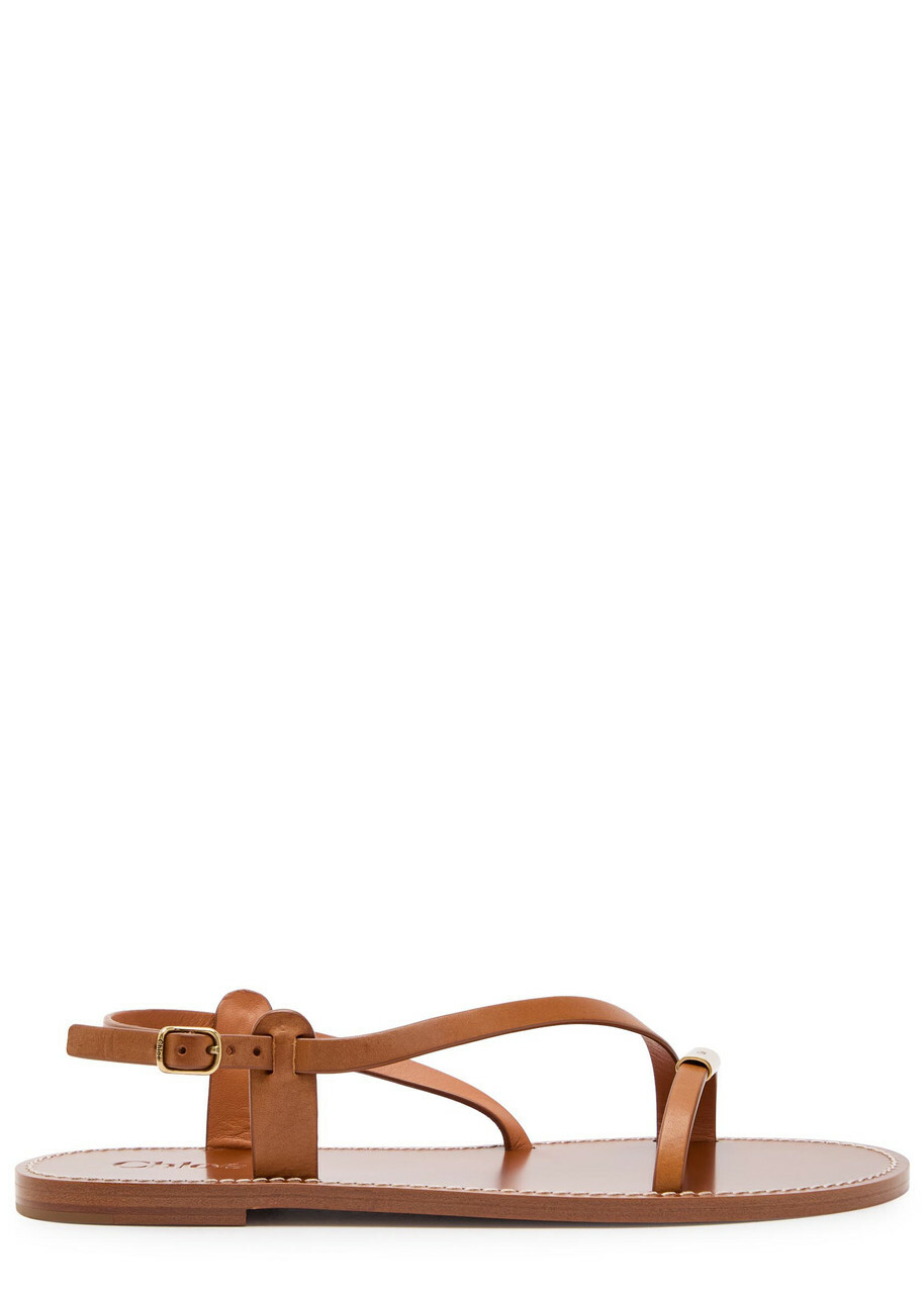 Chloe Matilda Leather Sandals Brown