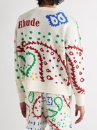 Rhude - Merino Wool and Cashmere-Blend Jacquard Sweater - White